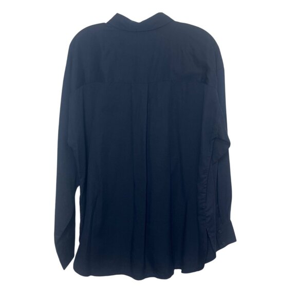 The Drop Relaxed Pocket Shirt Button Front Womens Large Blue New - Picture 2 of 10